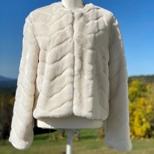 Ivory Faux Fur Coat